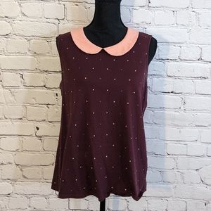 Modcloth sleeveless top with Peter Pan collar